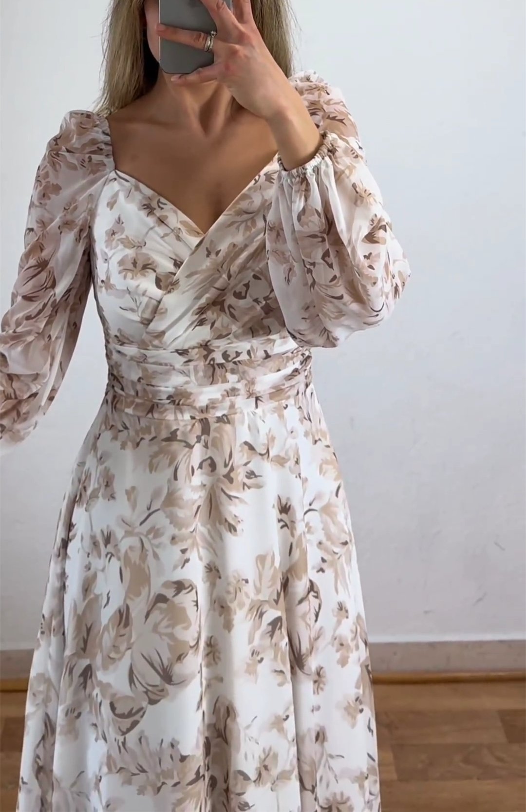 Vintage Floral Cross Neck Maxi Dress