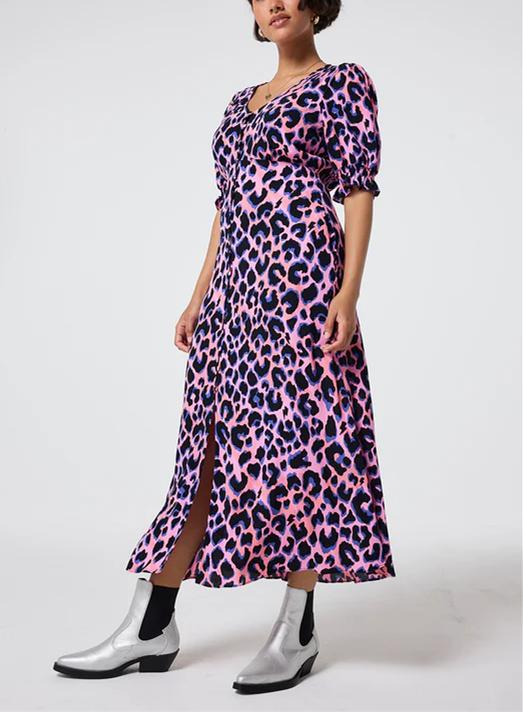 Purple Leopard Print Dress