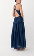 Navy blue crossover maxi dress