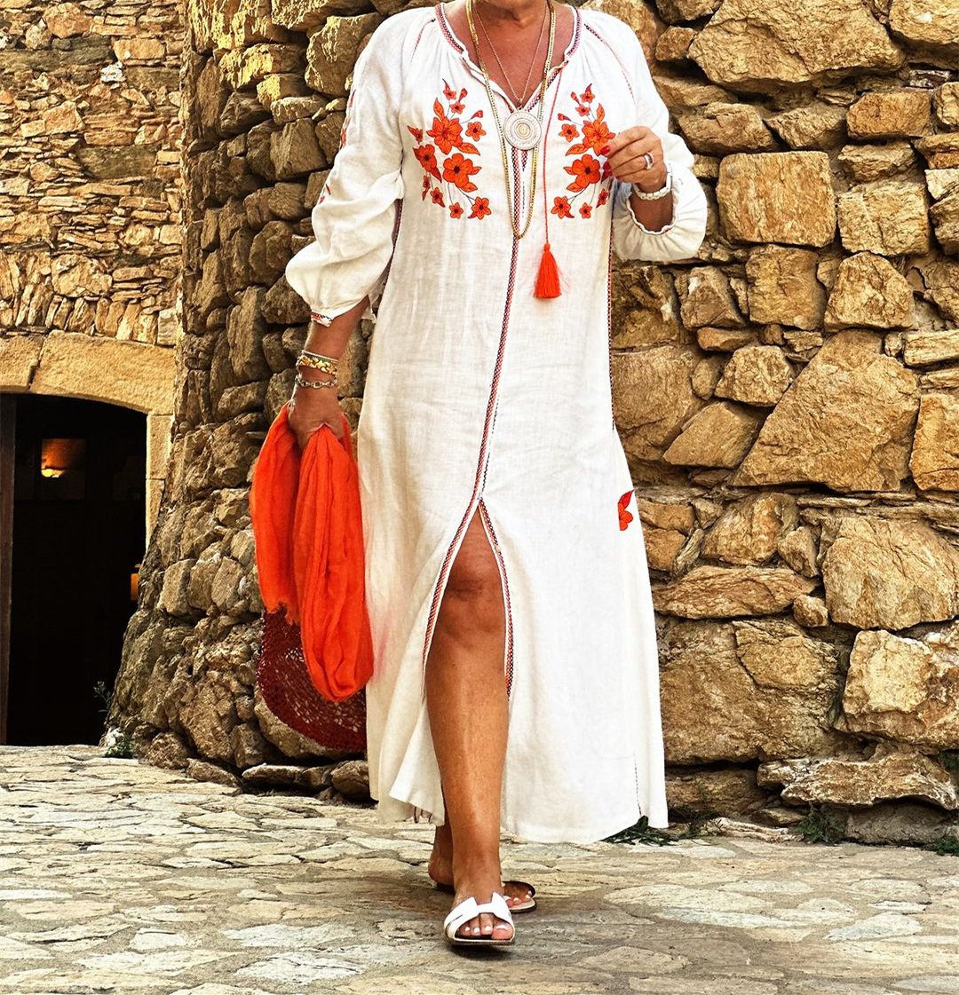 White Printed Dress