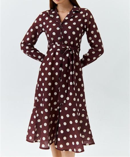 Red Polka Dot Vintage Fall Dress