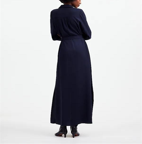 Navy Blue Workwear Fall Dress