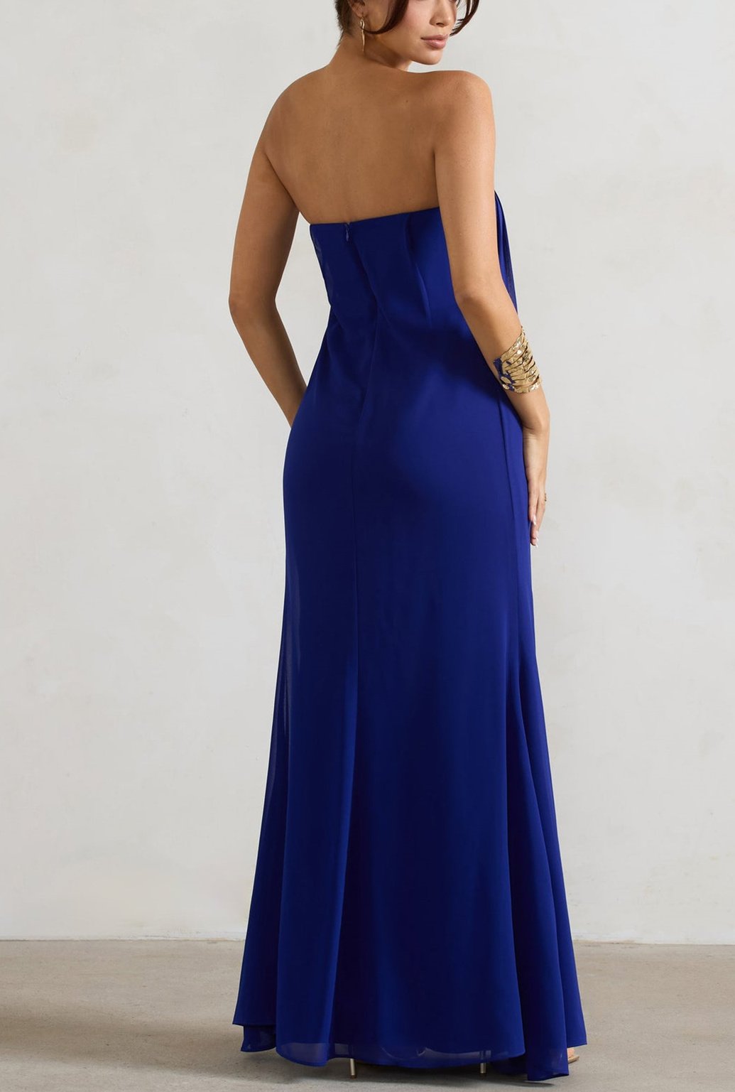 Blue Sheath Gown Dress