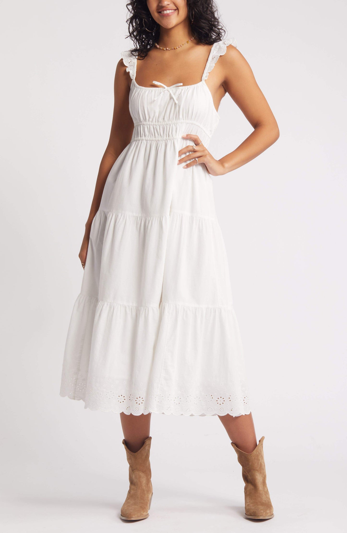 White Sleeveless Maxi Dress