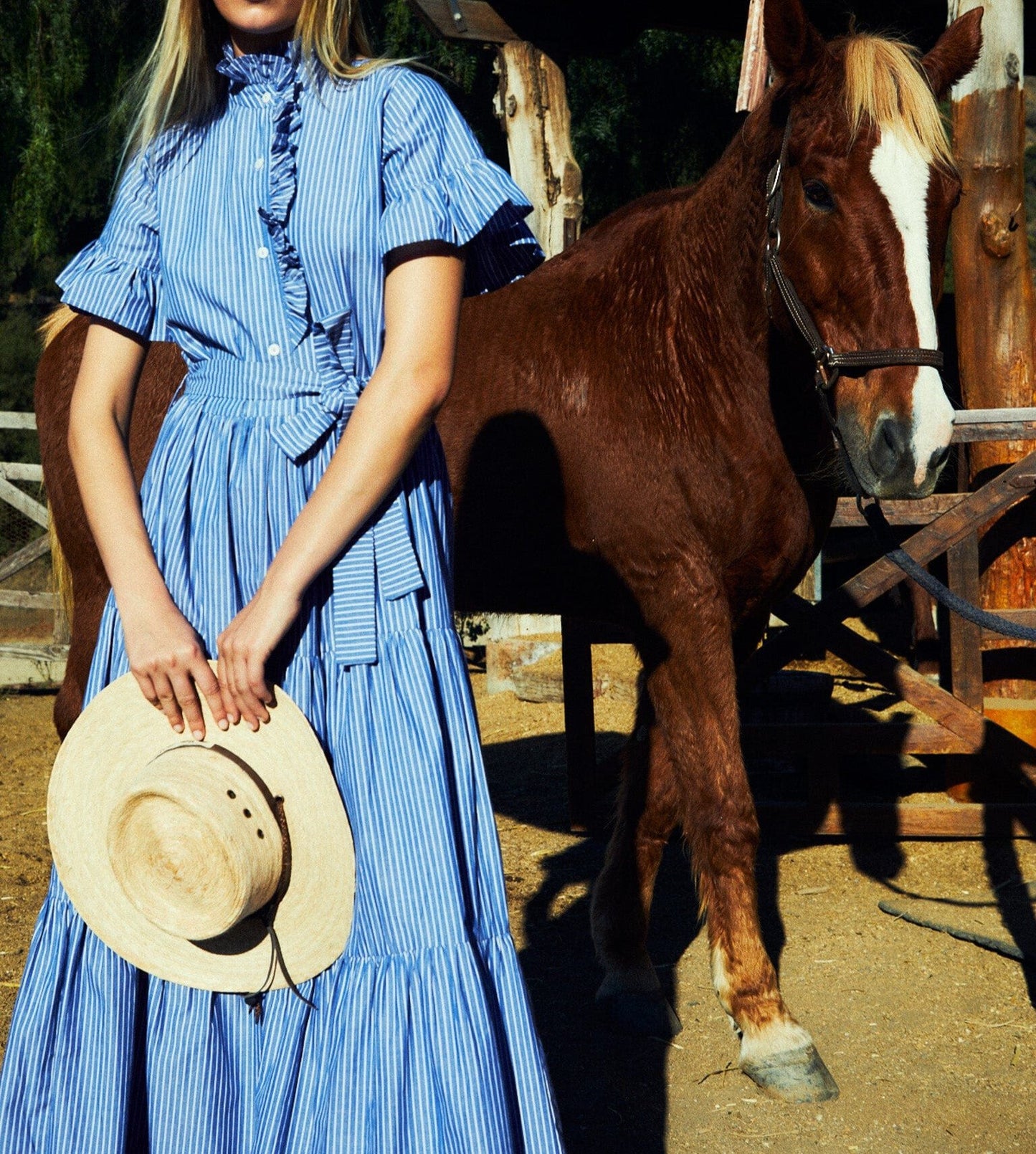 Blue Striped Maxi Dress