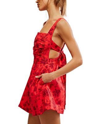 Red Printed Mini Dress