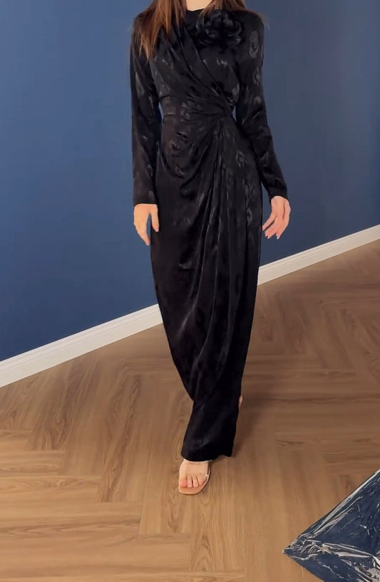 Black Long Sleeve Elegant Dress