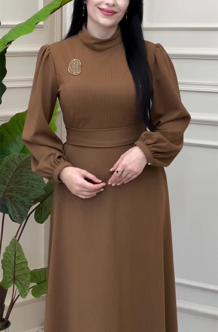 Brown Corduroy Fall Dress