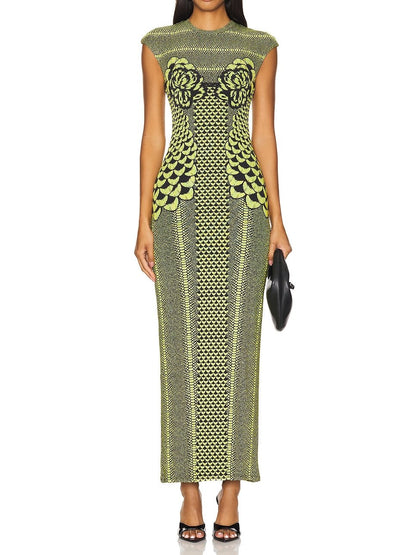 Printed Maxi Holiday Dress