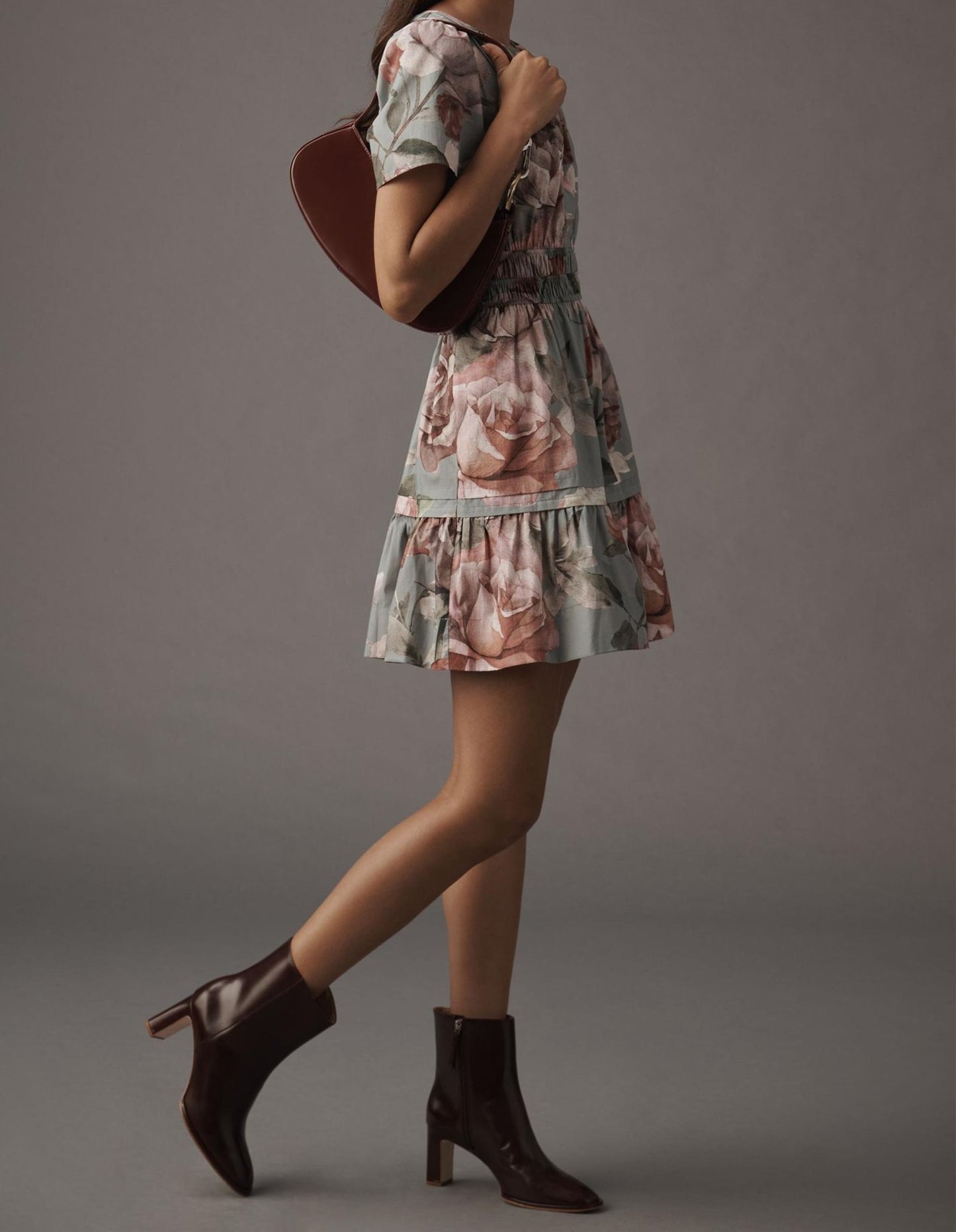 Rose Short Sleeve Fall Dress