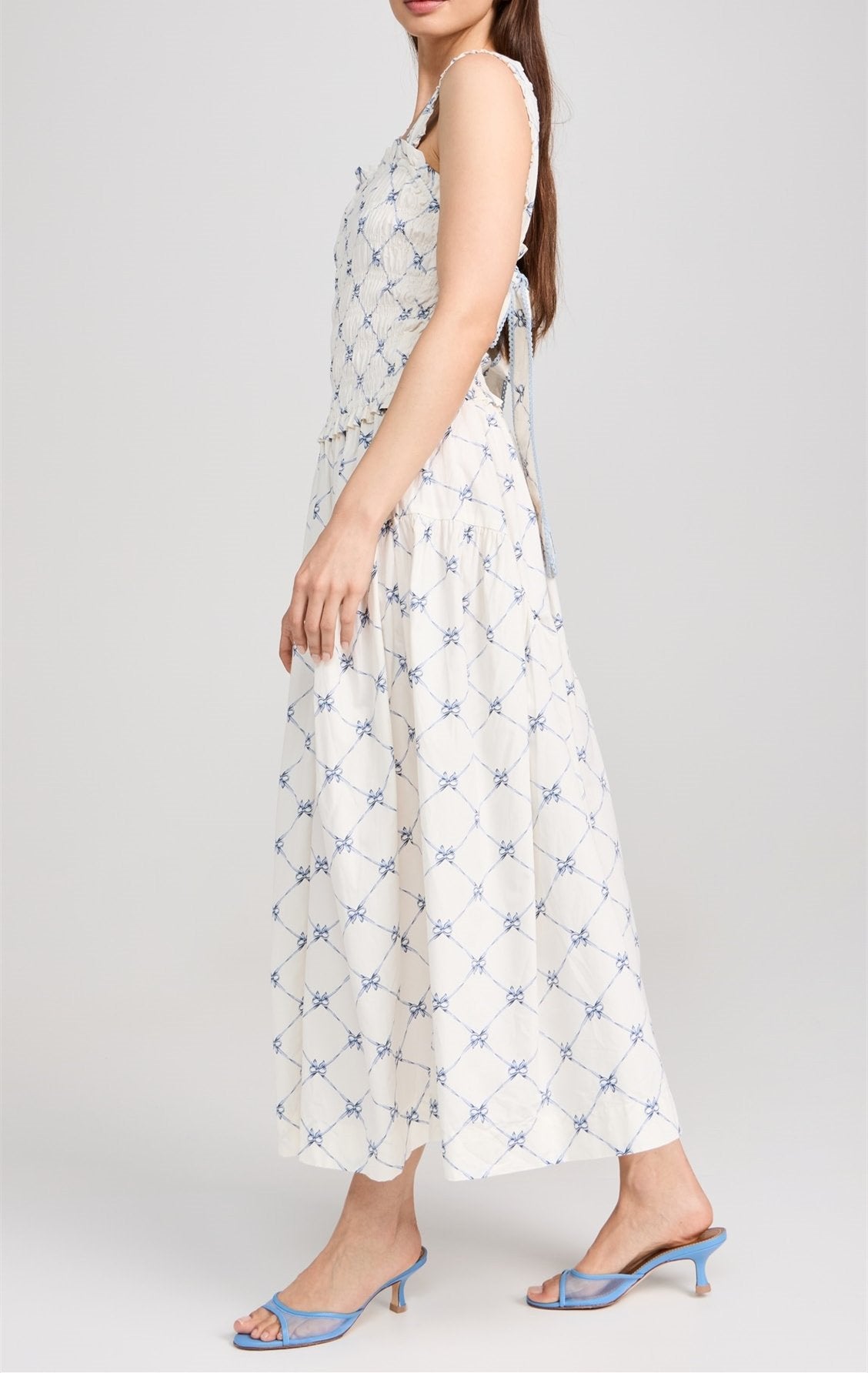 Wide Strap Bow Maxi Dress