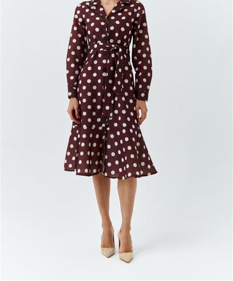 Red Polka Dot Vintage Fall Dress