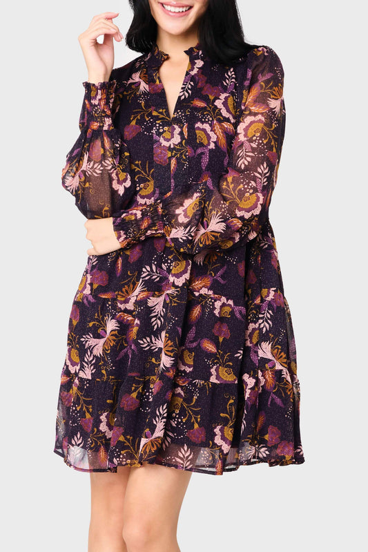 Floral Purple Mini Dress