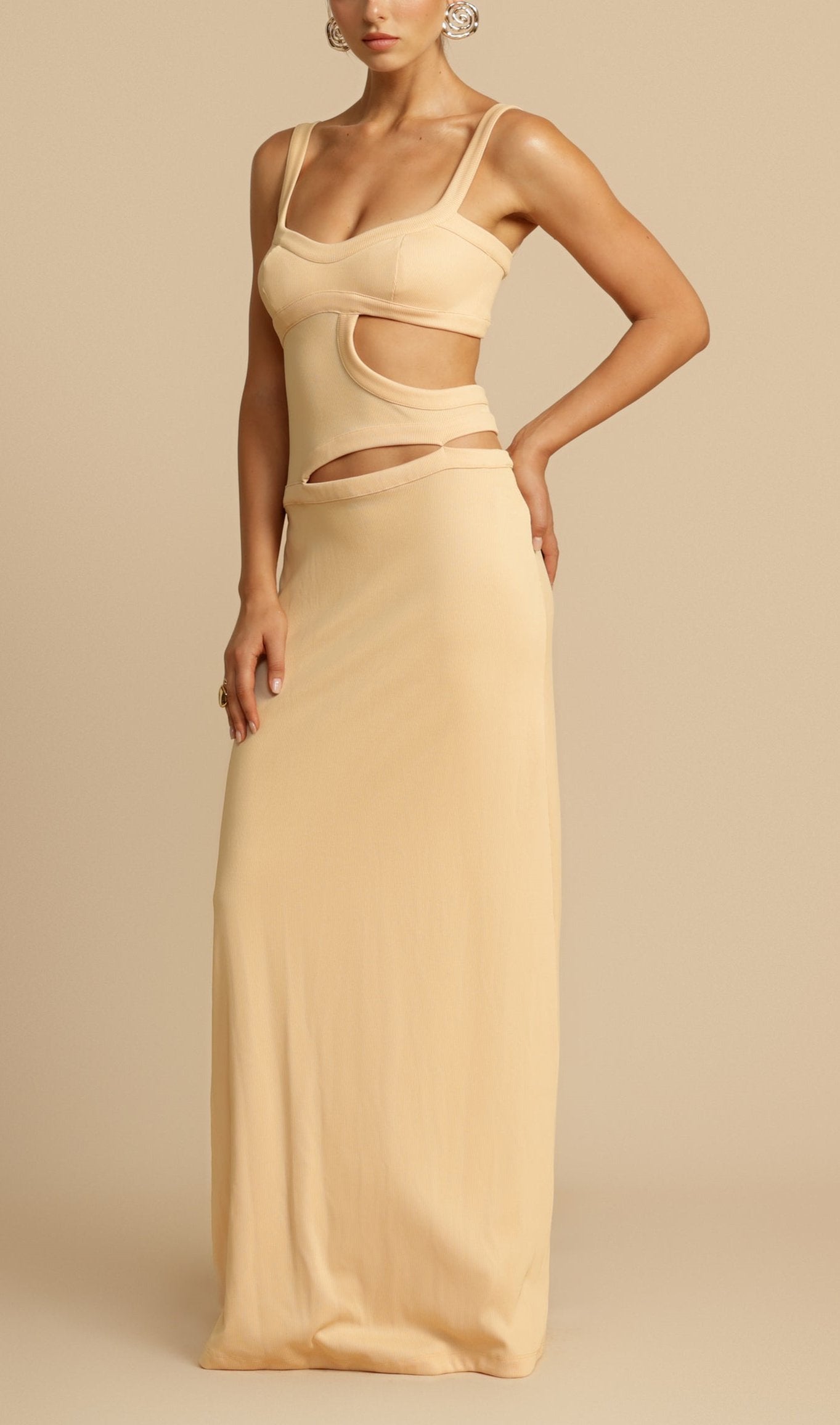 Irregular Hole Breaking Maxi Dress