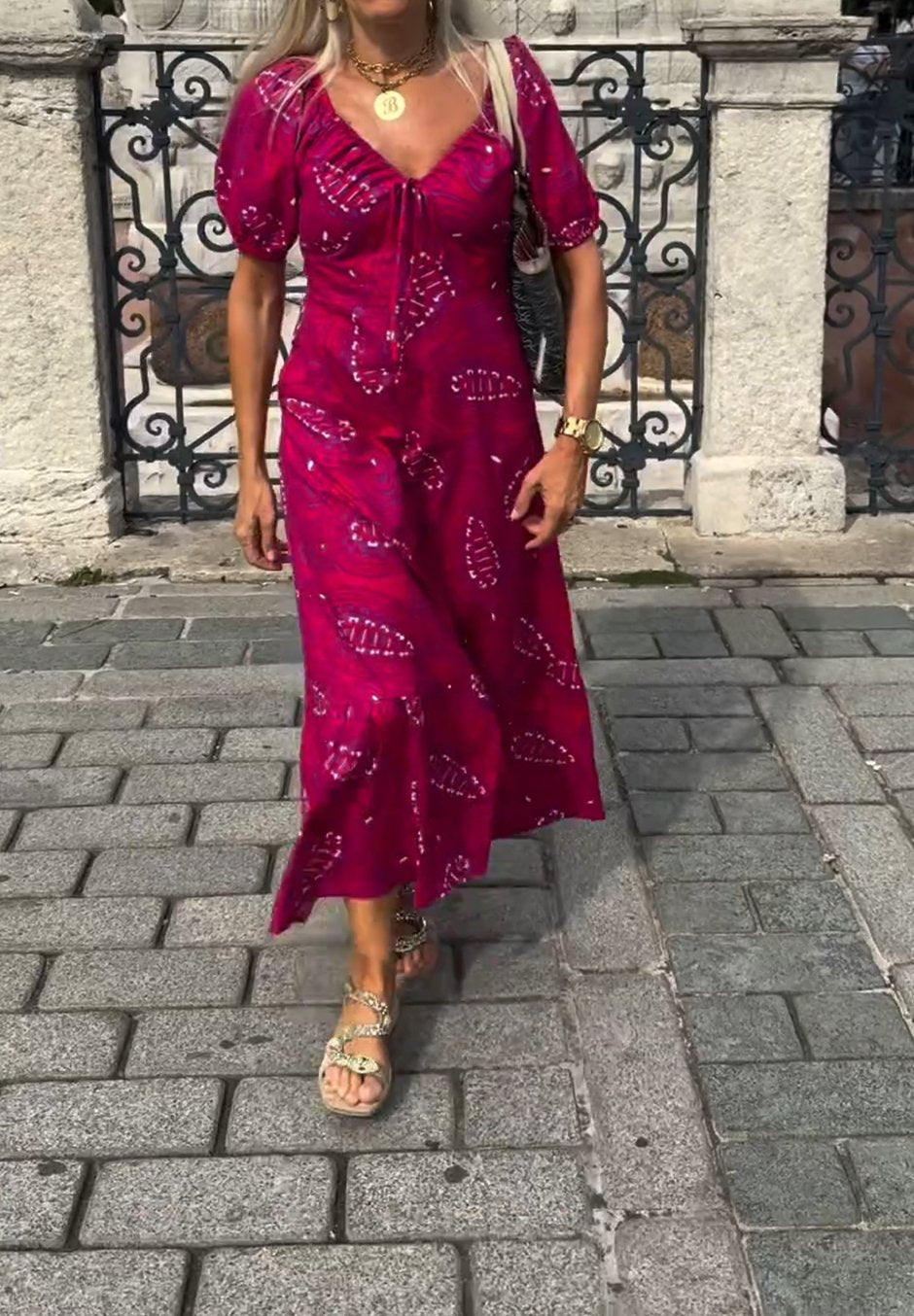 Red Printed Dress