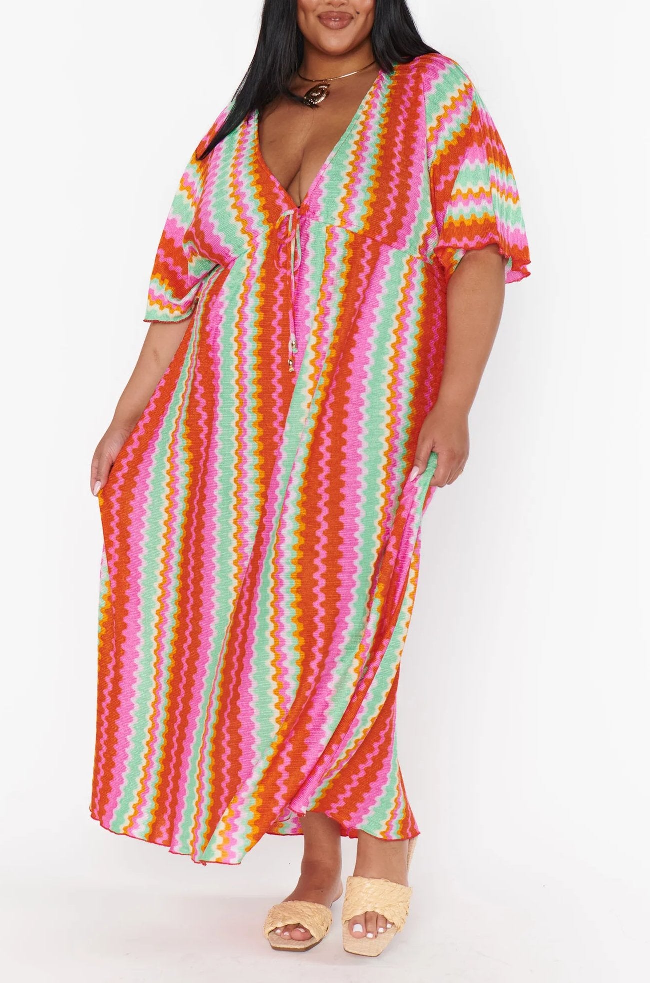 Vertical Striped Maxi Dress