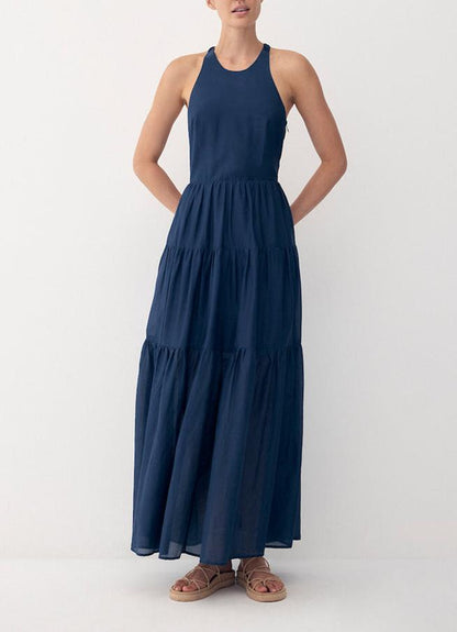 Navy blue crossover maxi dress