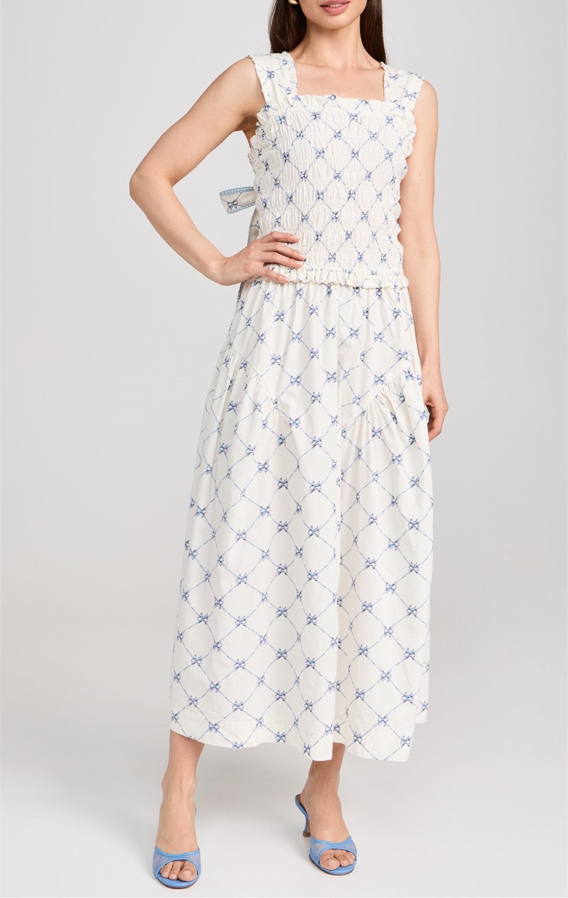 Wide Strap Bow Maxi Dress