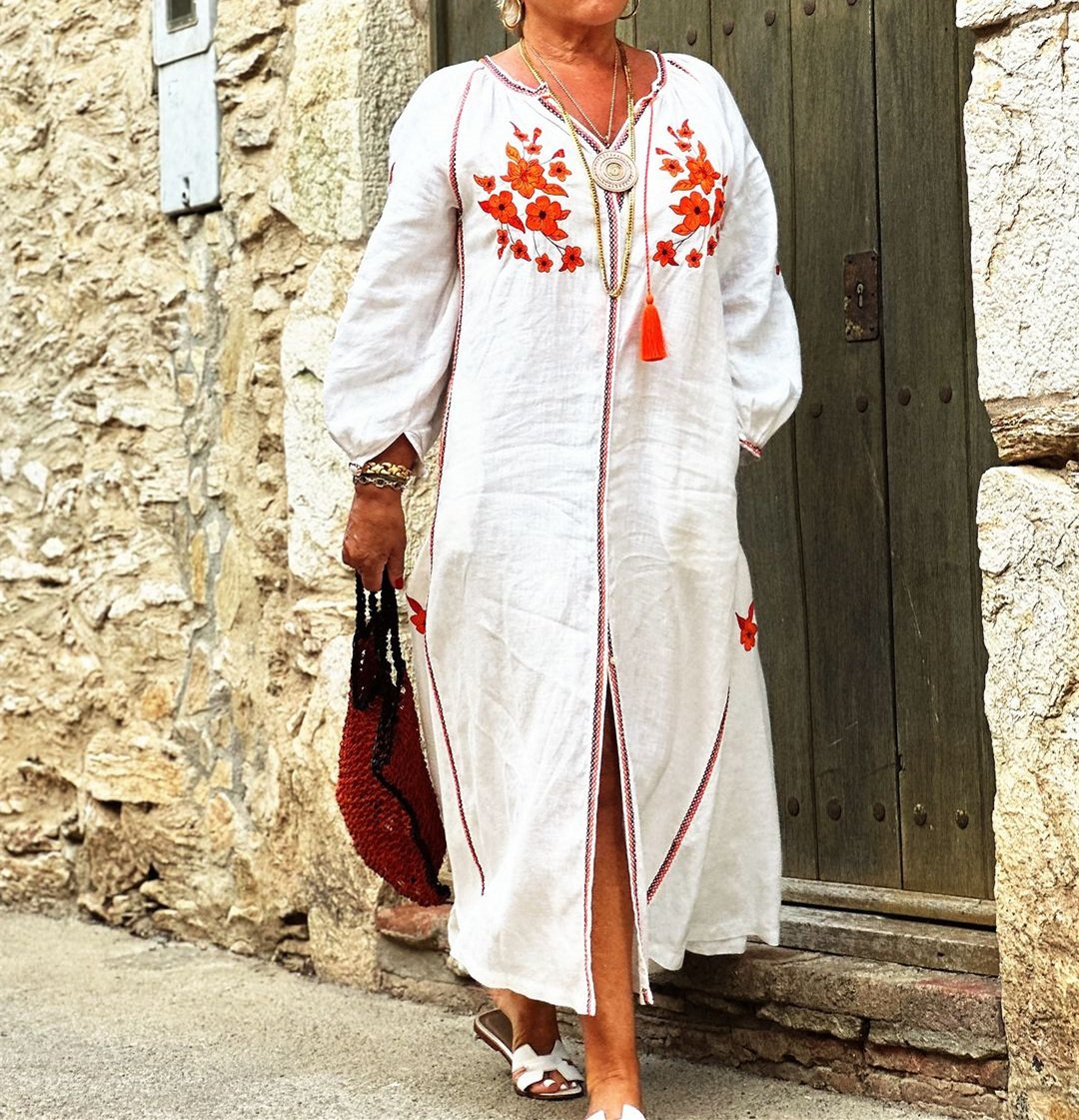 White Printed Dress