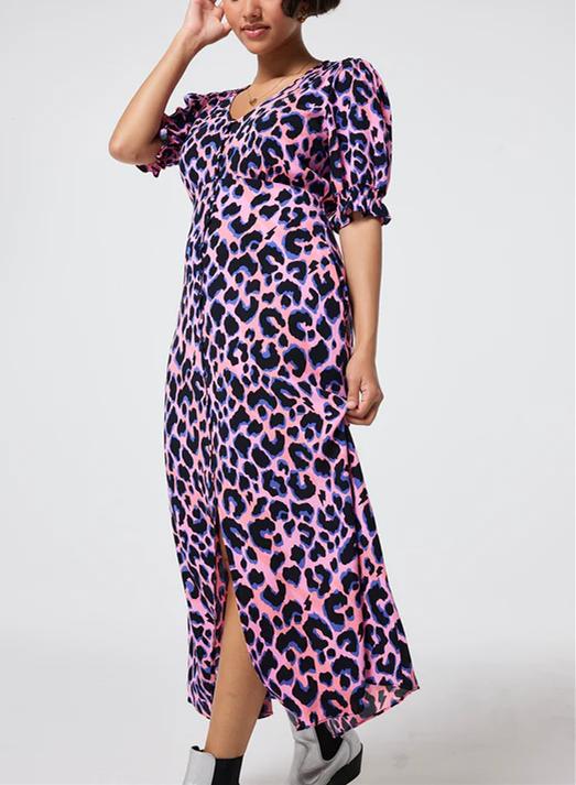 Purple Leopard Print Dress