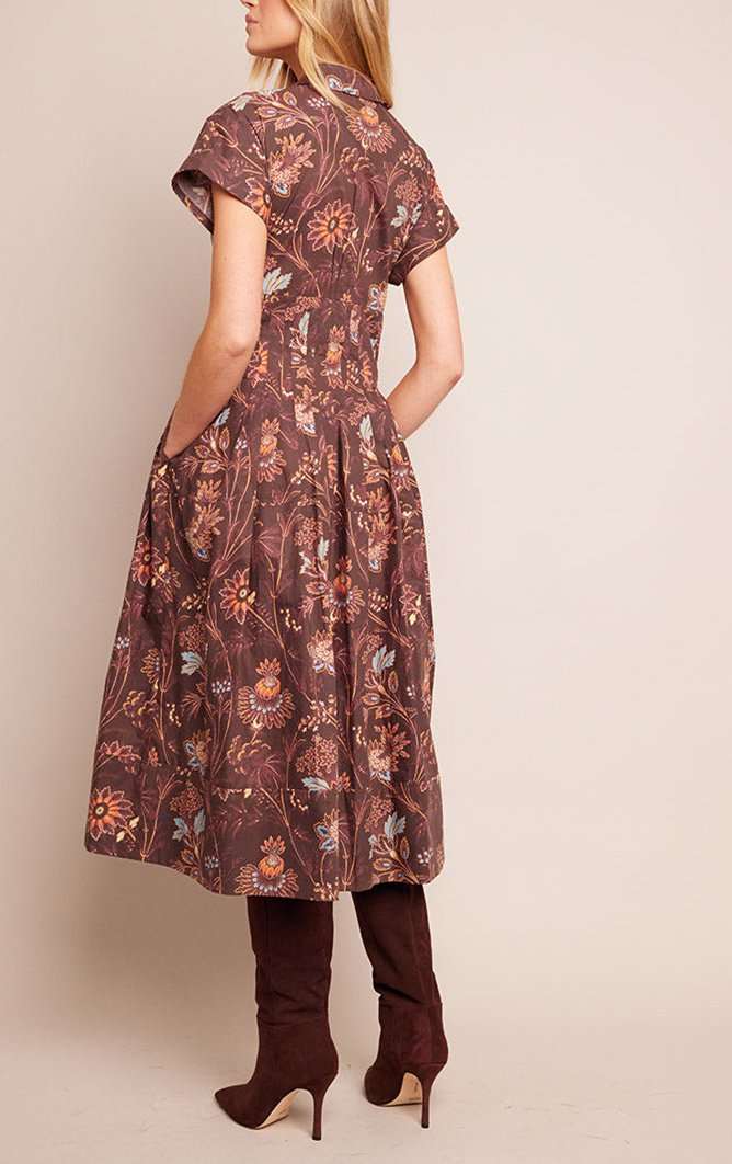 Brown Printed Dress