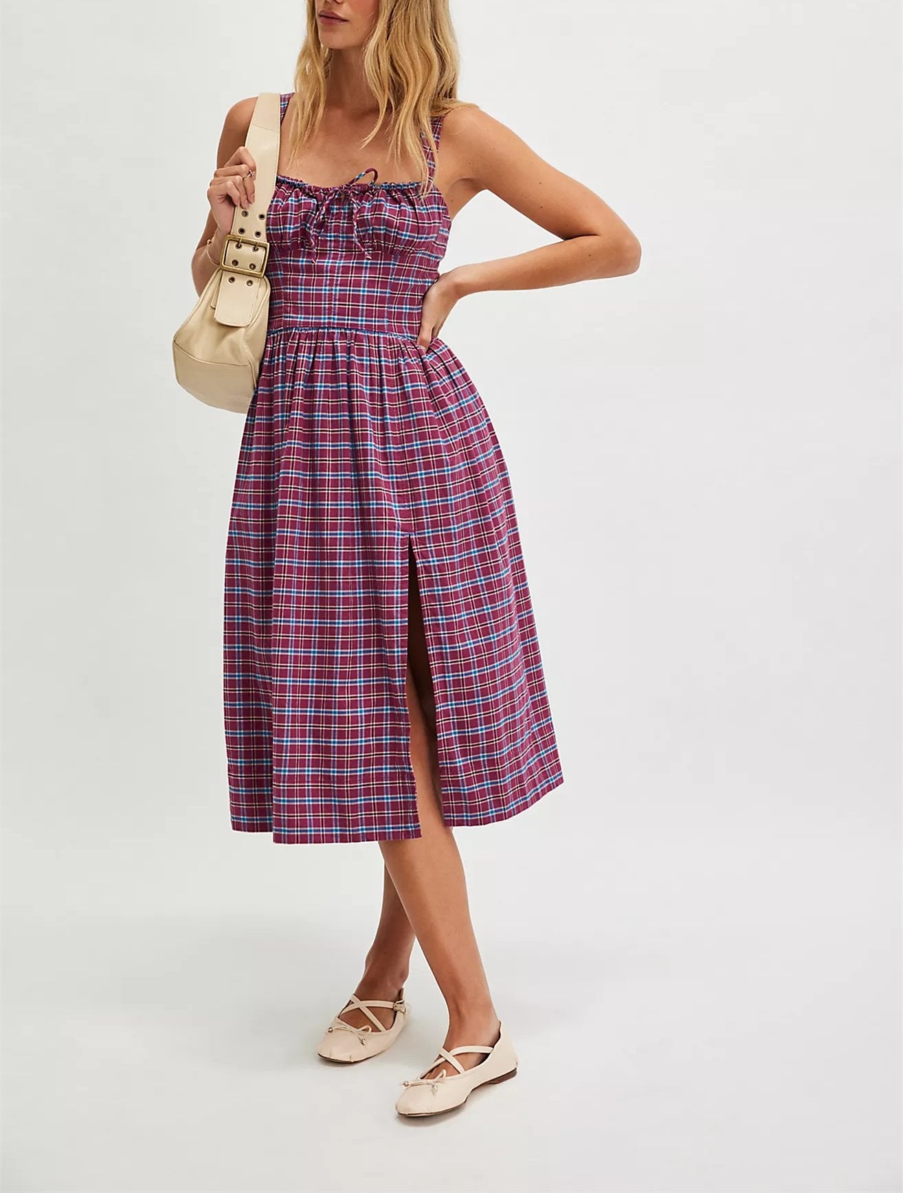 Early Fall Halter Plaid Dress