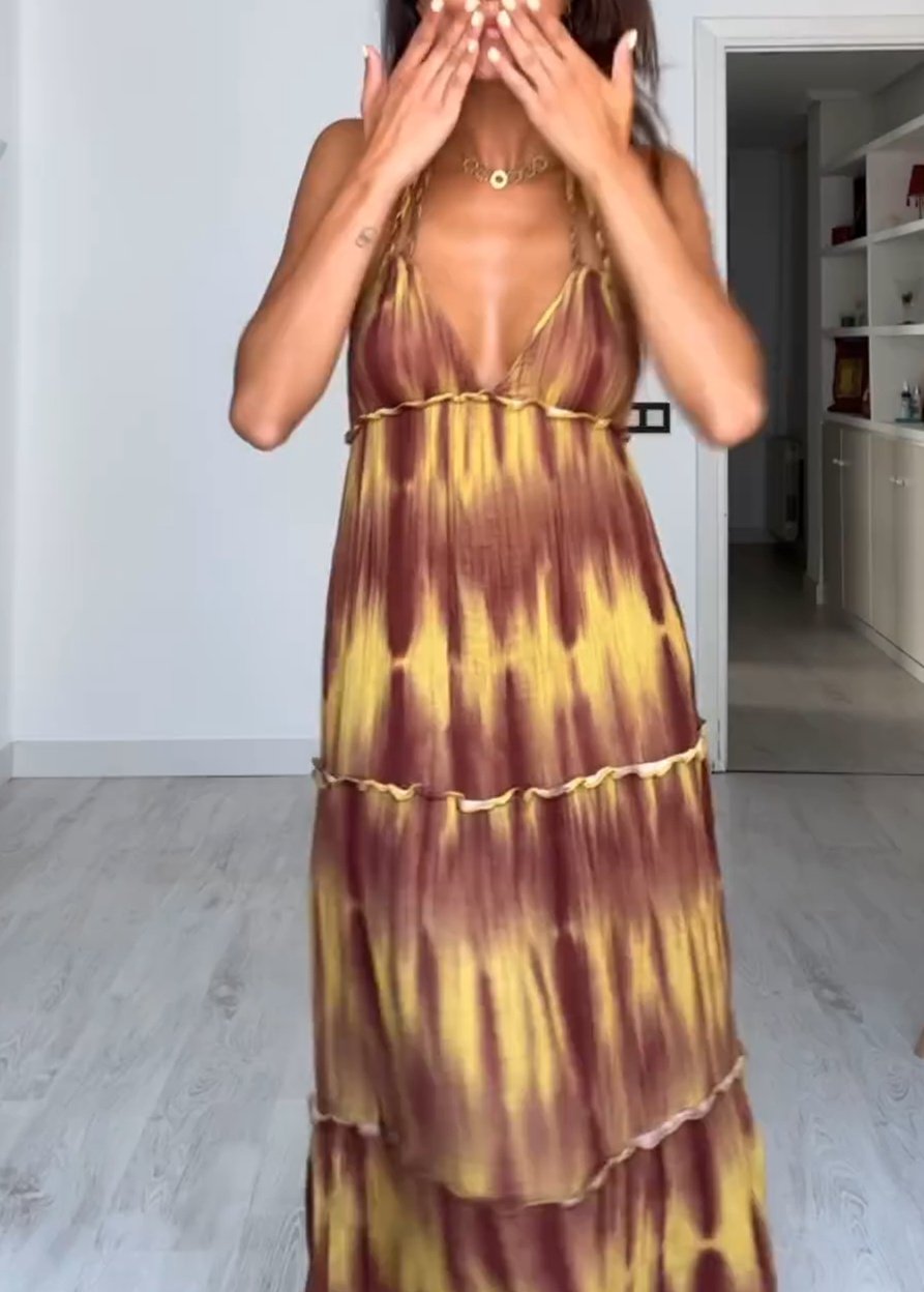 Backless Halter Maxi Dress