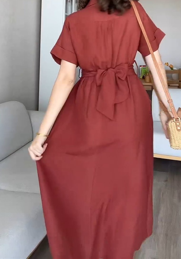 Solid Color Simple Maxi Dress