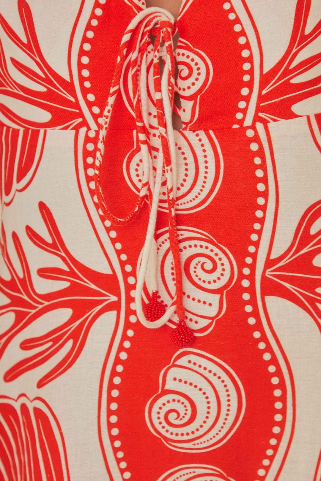 Printed Halter Red Dress