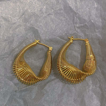 Metallic Twisted Irregular U-shaped Earrings