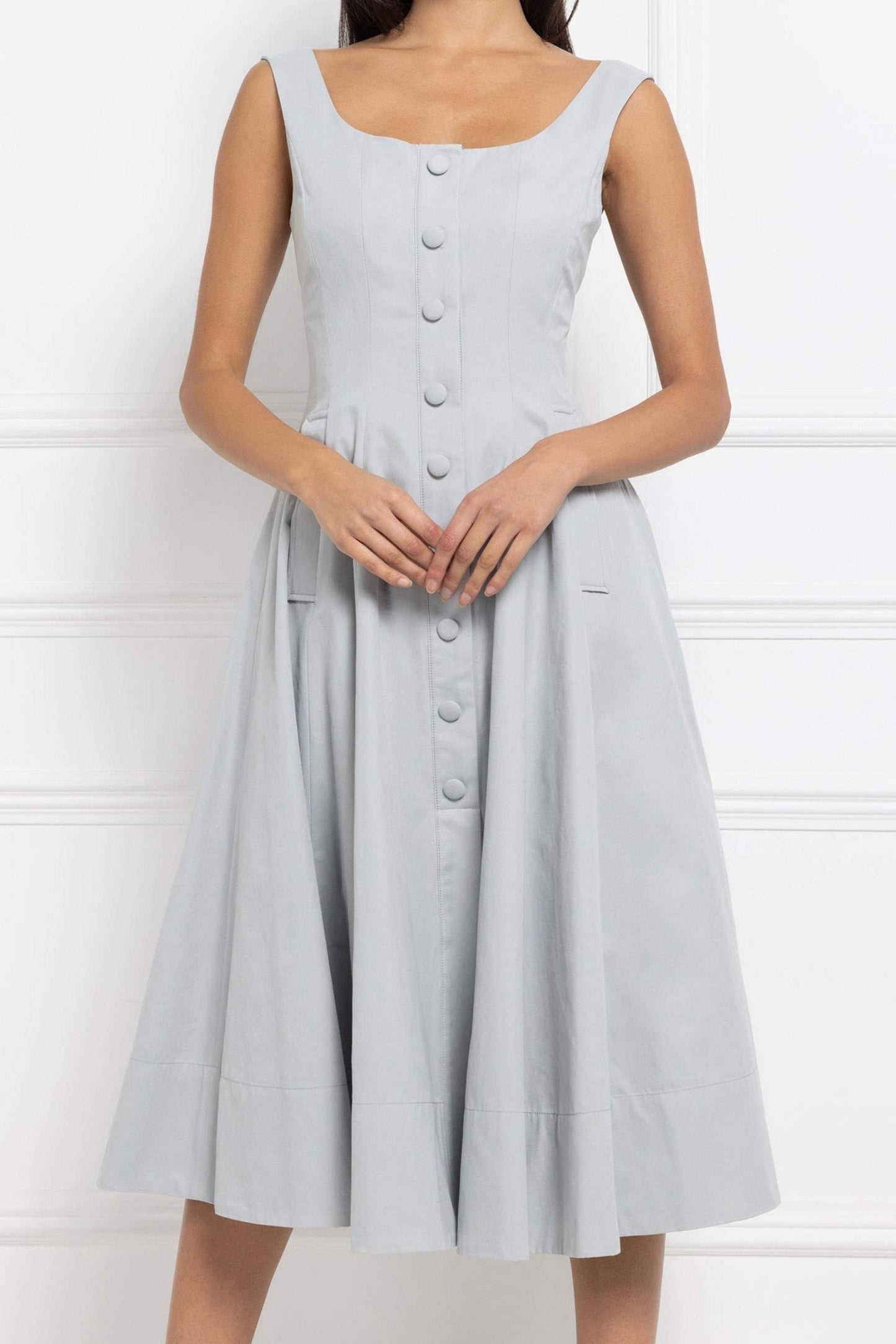 Solid Color Button Down Maxi Dress