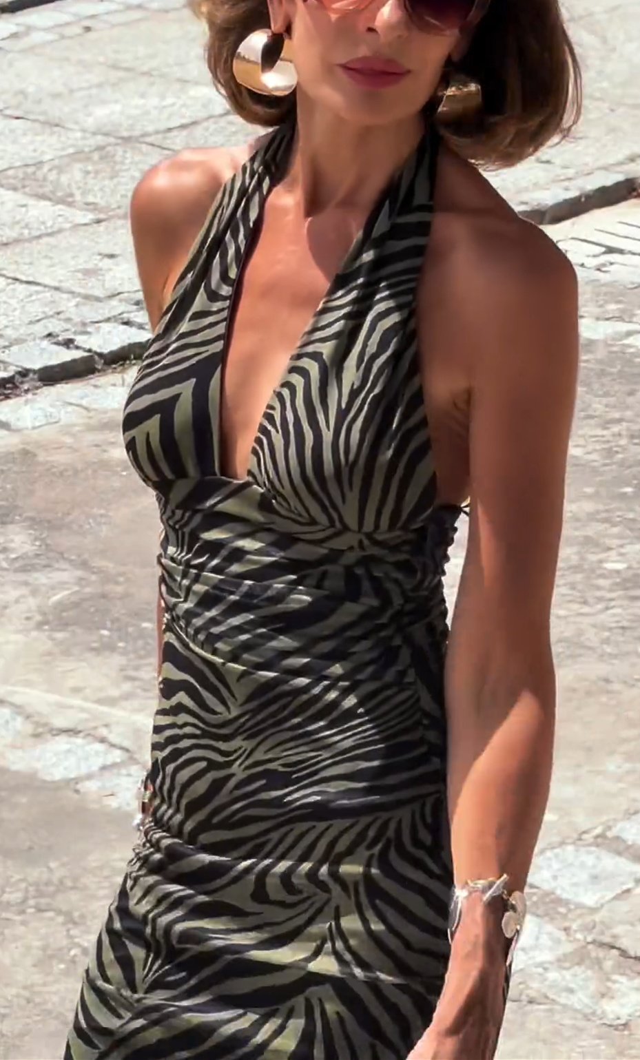 Zebra print maxi dress