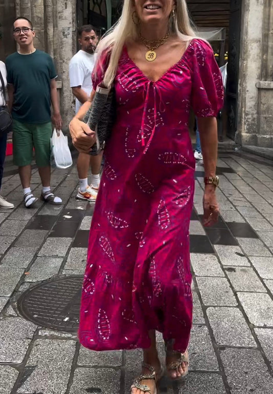 Red Printed Dress