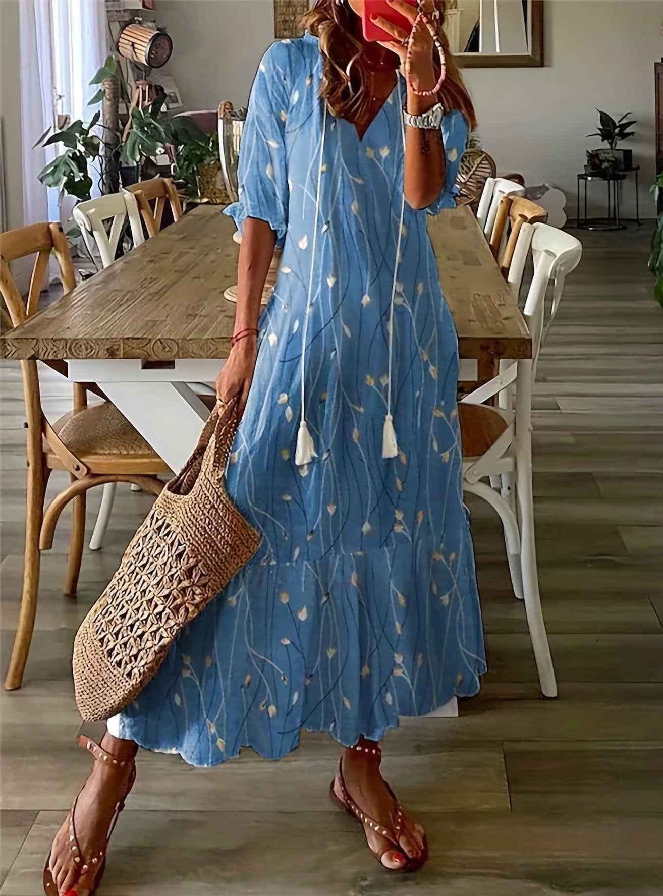 Hot Floral Casual Maxi Dress