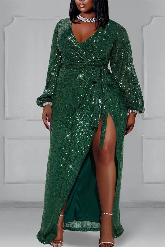 Christmas Party Sequin Maxi Dress