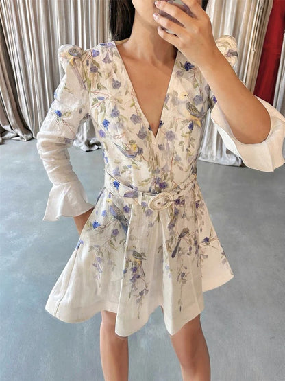 The Chic Floral Short Dress