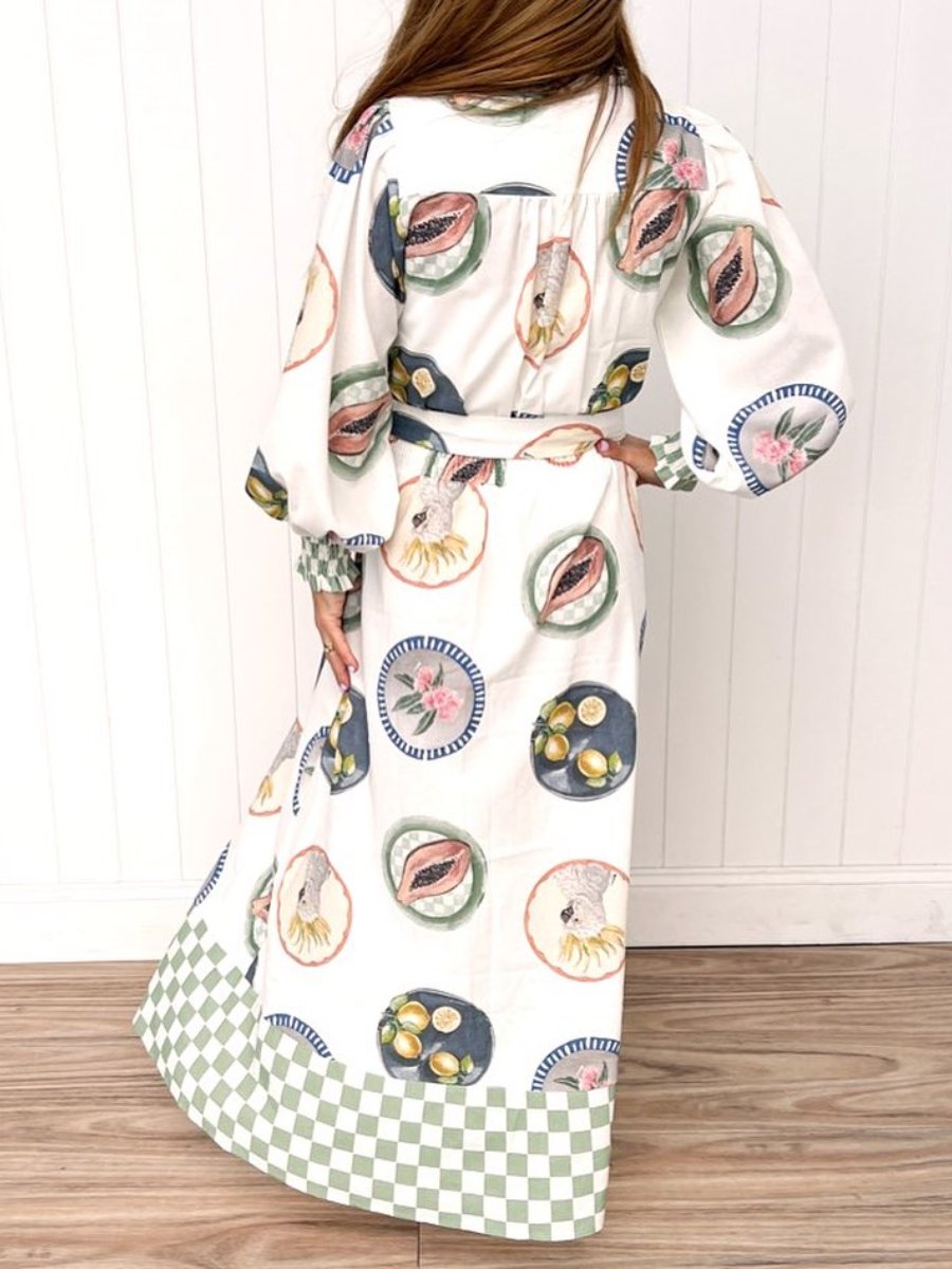 Funny Printed Casual Maxi Dress