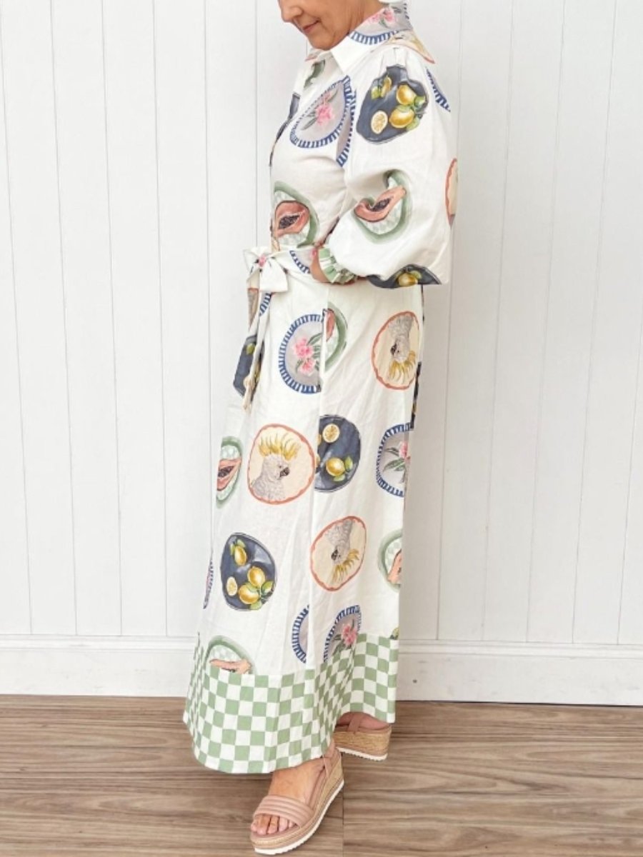 Funny Printed Casual Maxi Dress