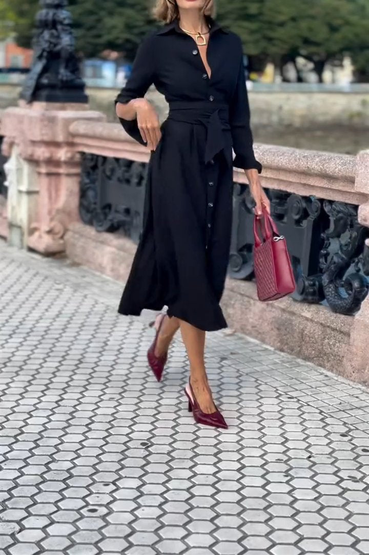 Black Button Down Dress