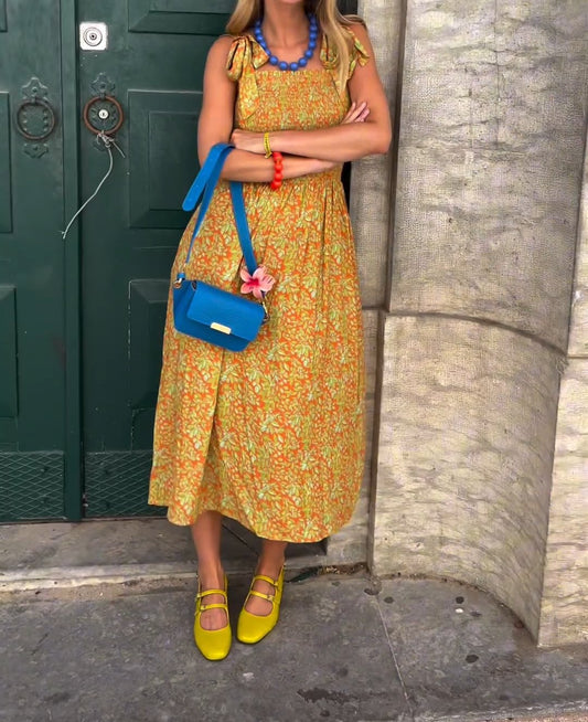 Yellow halter dress