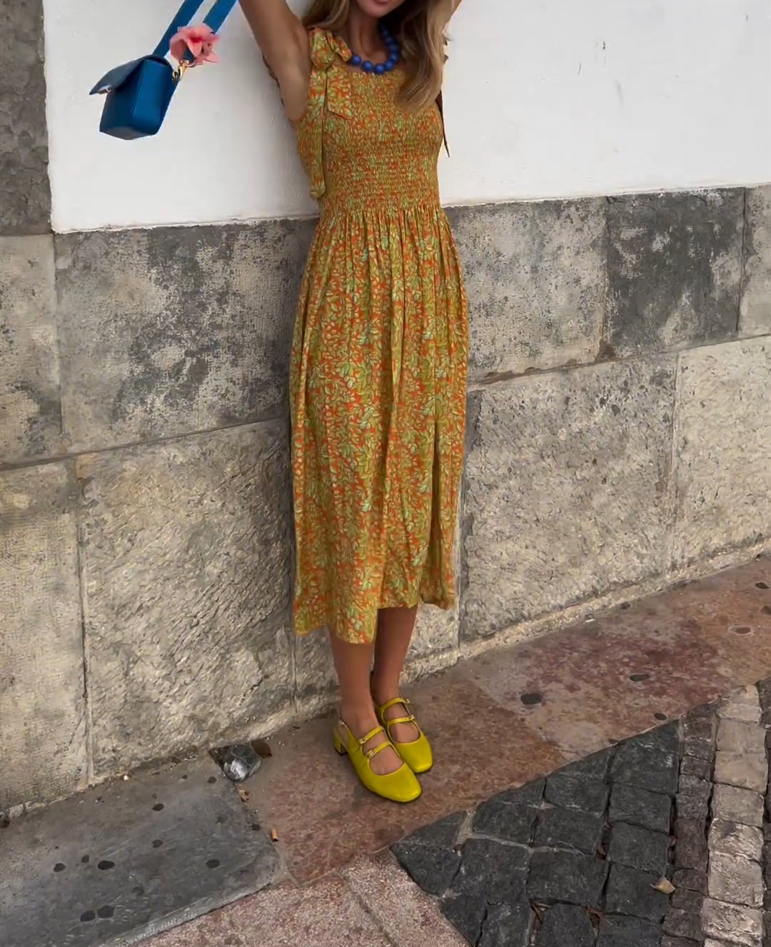 Yellow halter dress