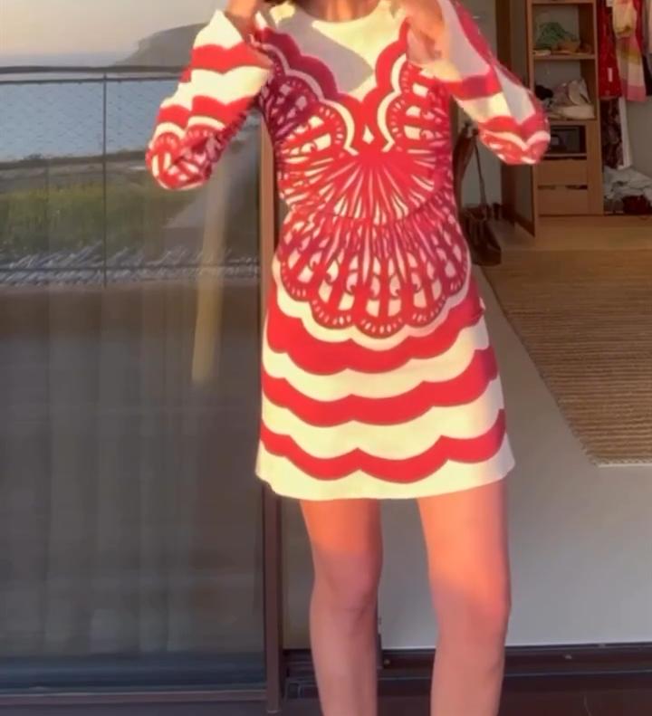 Red Printed Dress