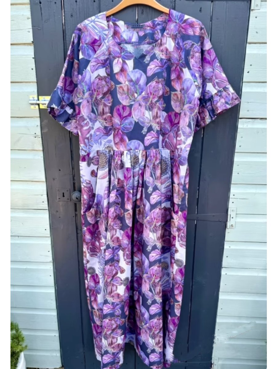 Purple Floral Handmake Dress