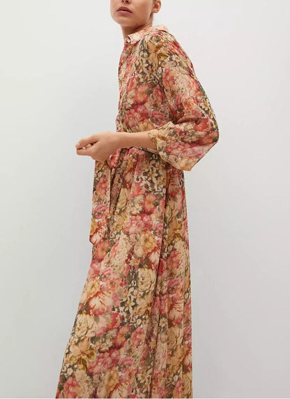 Floral Lapel Dress