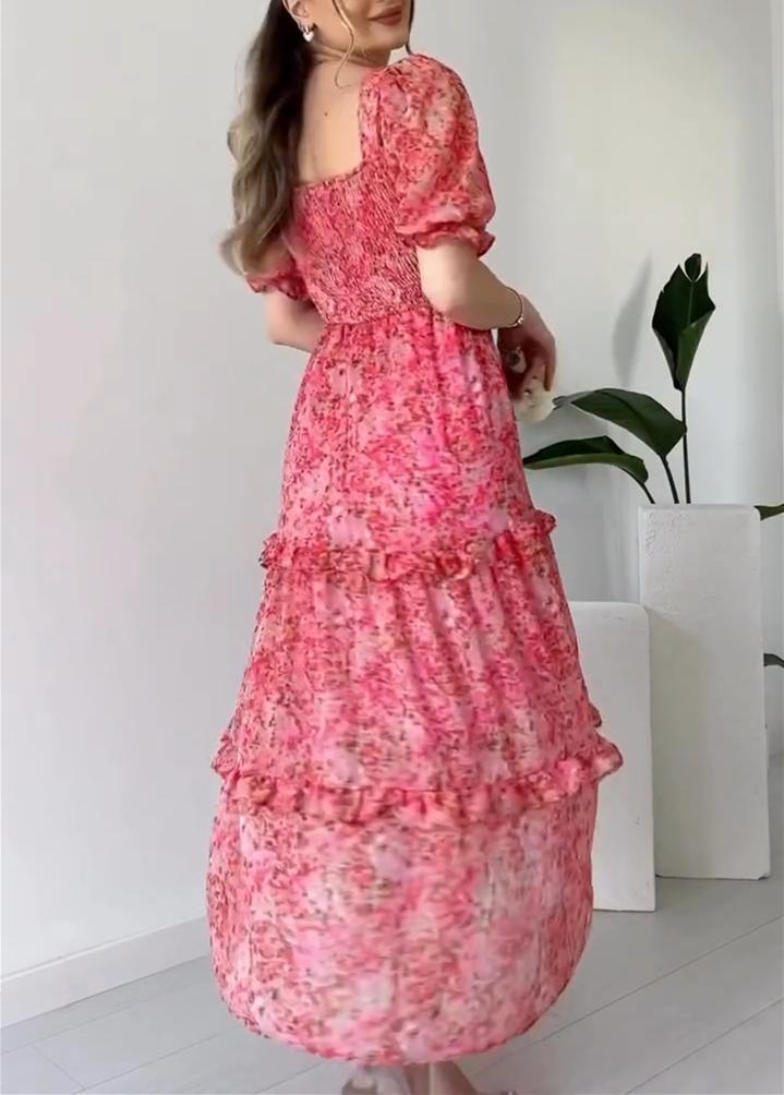 Red floral dress