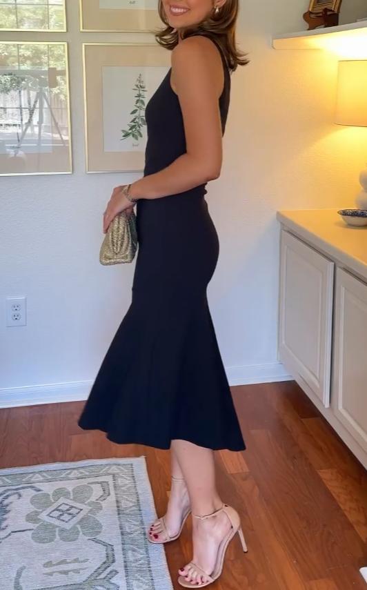 Black one-shoulder maxi dress