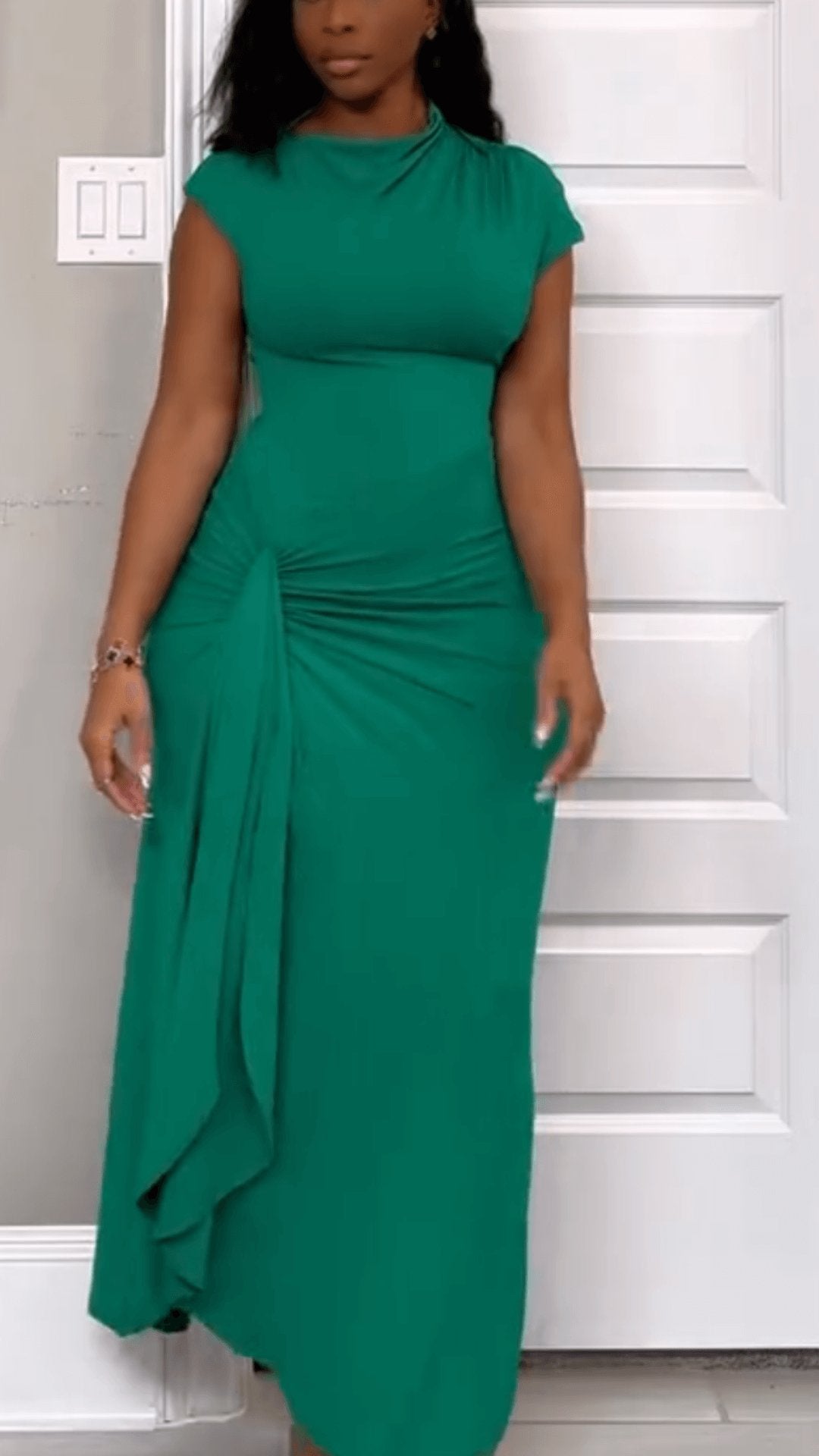 Elegant Slim Split Maxi Holiday Dress