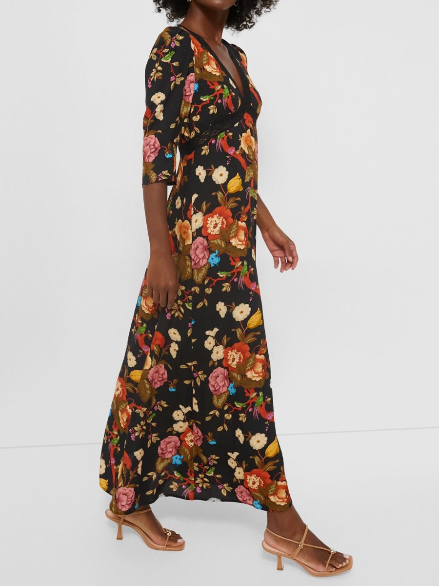 Fall Formal Floral Midi Dress