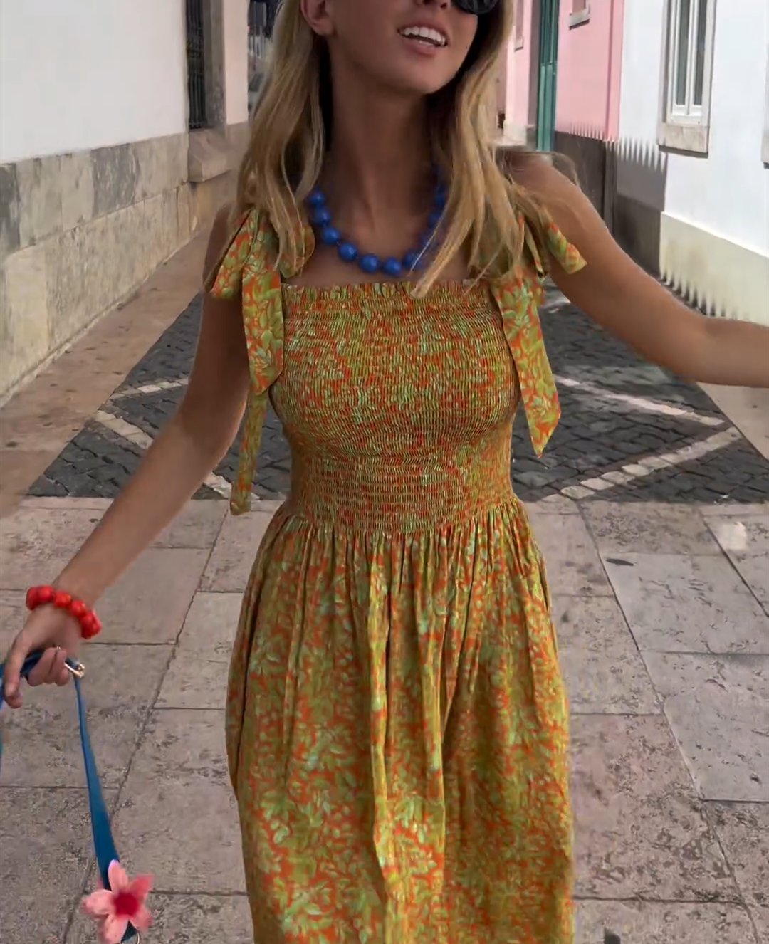 Yellow halter dress