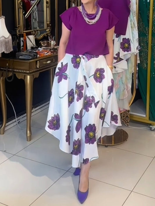 Elegance Purple Floral 2pc Set